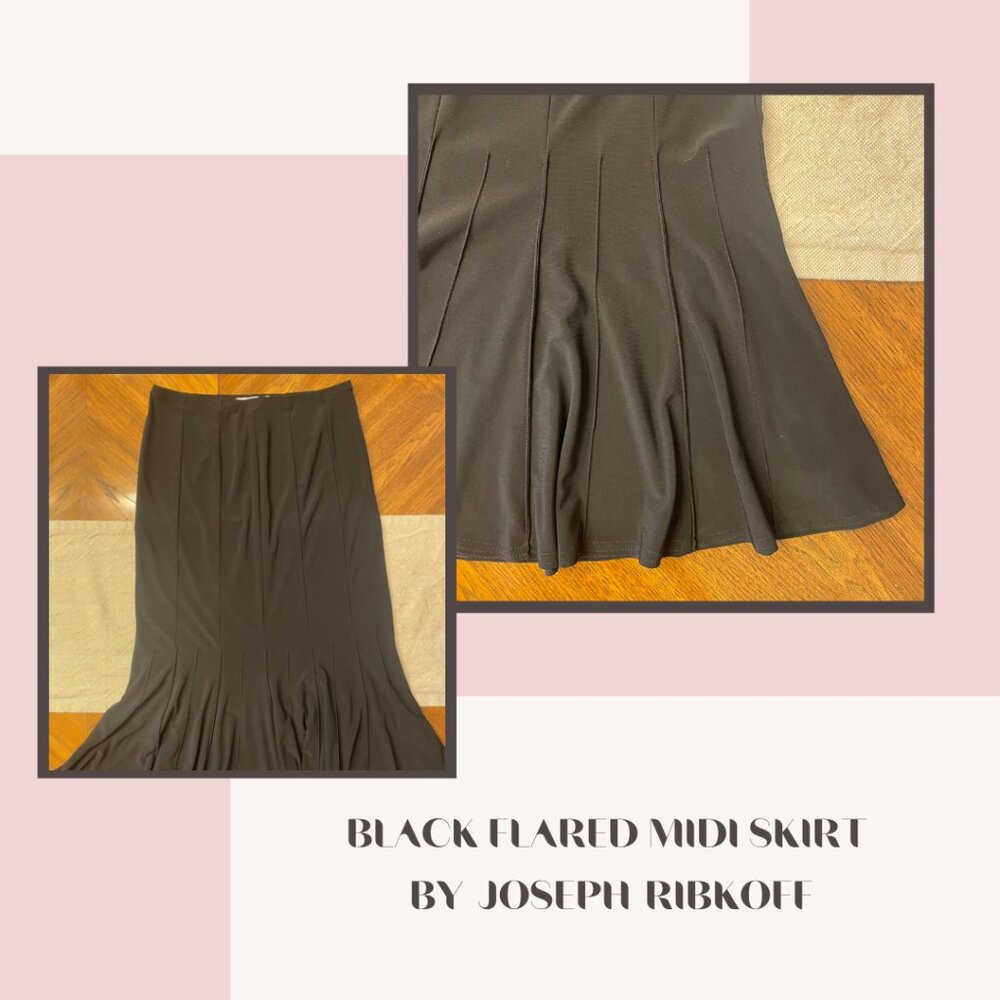 Black Flared Maxi Skirt